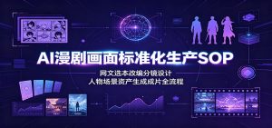 AI漫剧画面标准化生产SOP，网文选本+分镜设计+资产生成+成片全流程-猴哥资源站