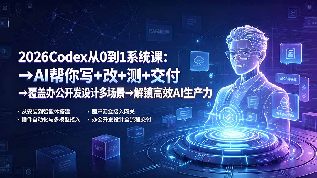 2026Codex从0到1：AI写改测交付，解锁高效生产力-猴哥资源站