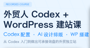 外贸人Codex+WordPress建站:从0到1搭建询盘独立站-猴哥资源站