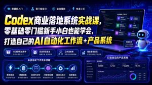 Codex商业落地系统：零基础搭建AI自动化工作流+产品系统，全场景实战-猴哥资源站