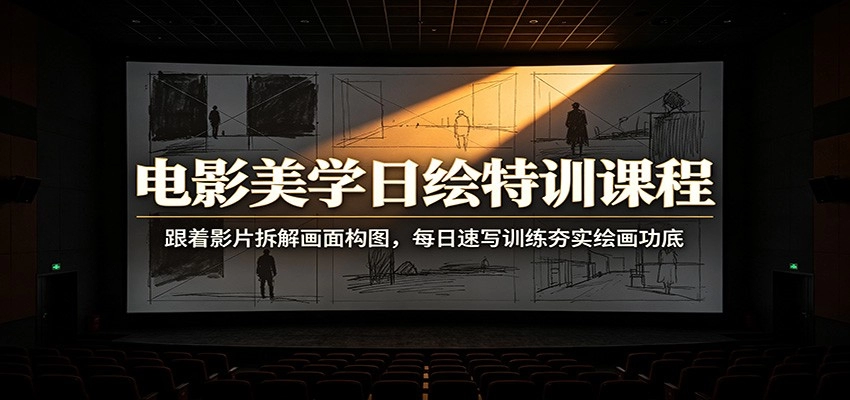 电影美学日绘特训，拆解镜头构图，每日速写夯实绘画功底-猴哥资源站