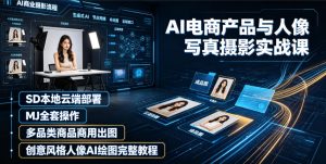 SD+MJ双工具驱动AI电商摄影，多品类商用出图+国风人像写真-猴哥资源站