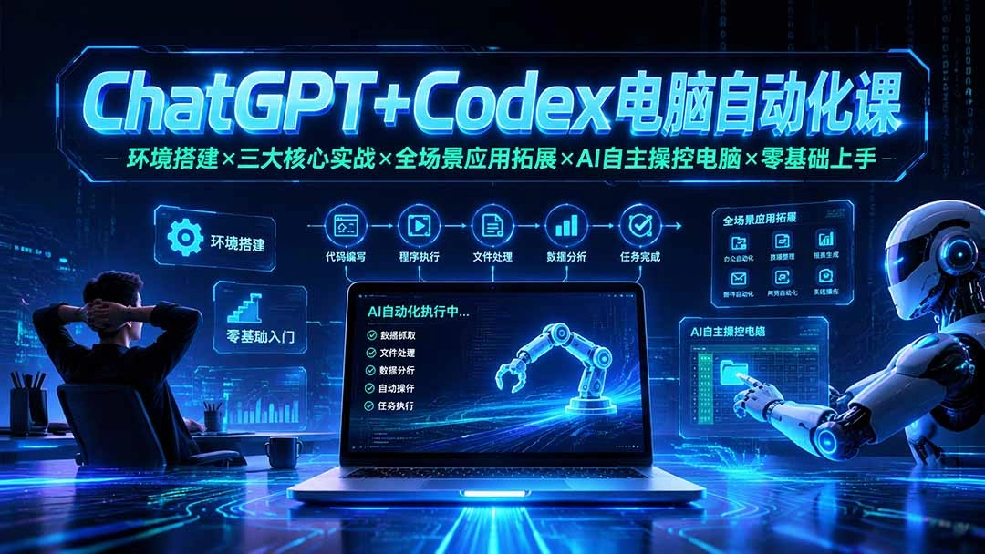ChatGPT+Codex电脑自动化，零基础让AI操控电脑，翻倍办公效率-猴哥资源站