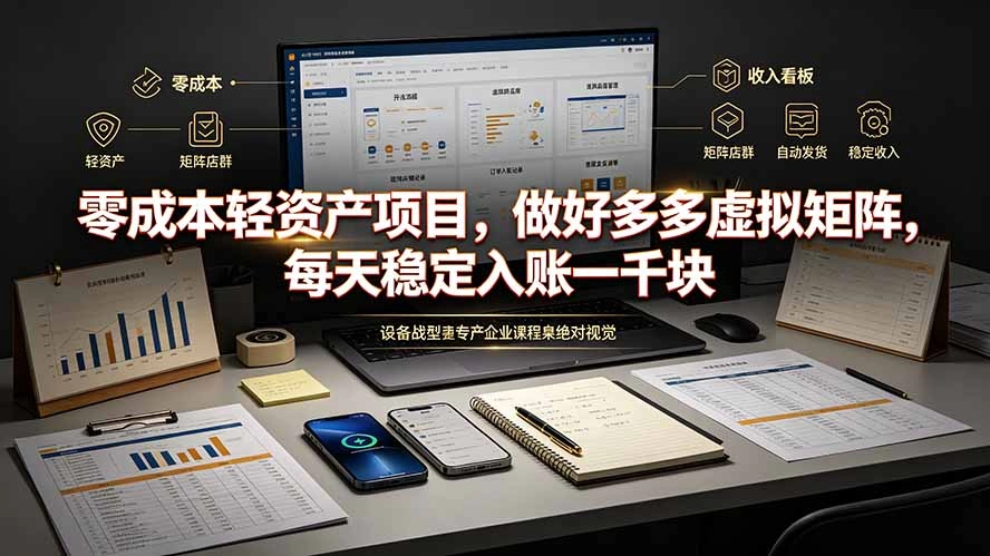 拼多多虚拟矩阵全自动躺赚，零成本日入2k+的无限复制玩法-猴哥资源站