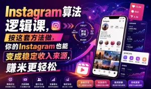 Instagram算法逻辑课，从0到年入10W+美金的红人变现系统-猴哥资源站