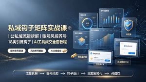 私域钩子矩阵实战课,公私域拆解+18类钩子+AI工具成交全教程-猴哥资源站