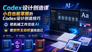 Codex设计创造课,小白也能掌握的AI设计技巧把机械工作交给AI创作主动权留给自己-猴哥资源站