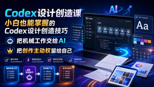 Codex设计创造课，小白也能掌握的AI设计技巧把机械工作交给AI创作主动权留给自己-猴哥资源站