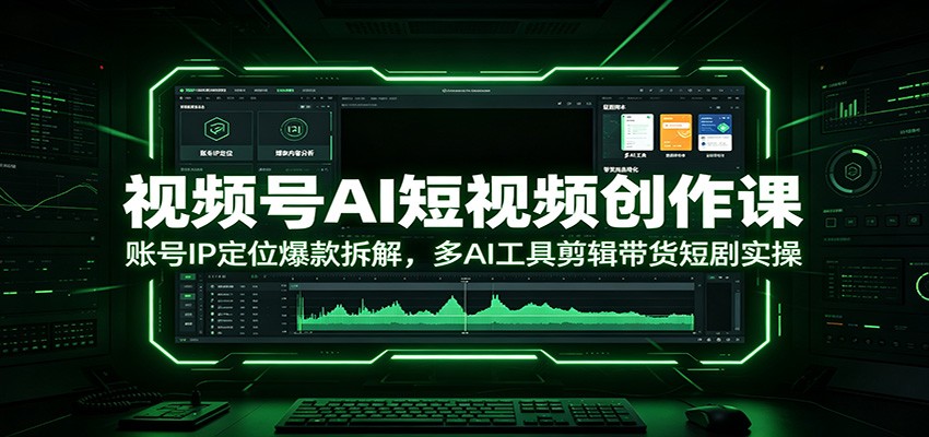 视频号AI短视频创作课｜IP定位爆款拆解，多AI工具实操，批量剪辑带货短剧全链路变现-猴哥资源站