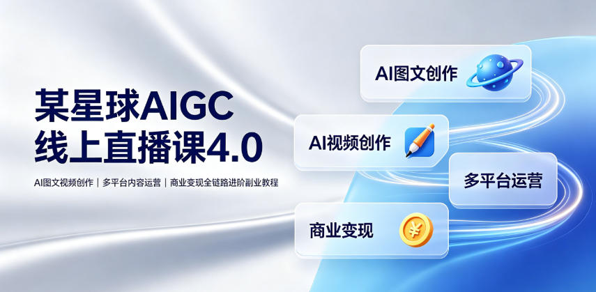 某星球AIGC线上直播课4.0｜AI图文视频批量制作，多平台内容运营，全链路商业变现进阶副业教程-猴哥资源站