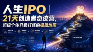 人生IPO：21天创造者奇迹营，超级个体升级打怪的极简地图-猴哥资源站