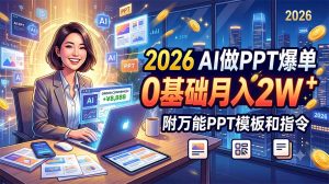 AI做PPT爆单,0基础月入2W,附永久接单渠道+万能模板指令-猴哥资源站