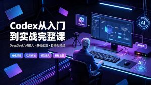 Codex全链路实战,充值安装+DeepSeek接入+核心功能+项目开发-猴哥资源站