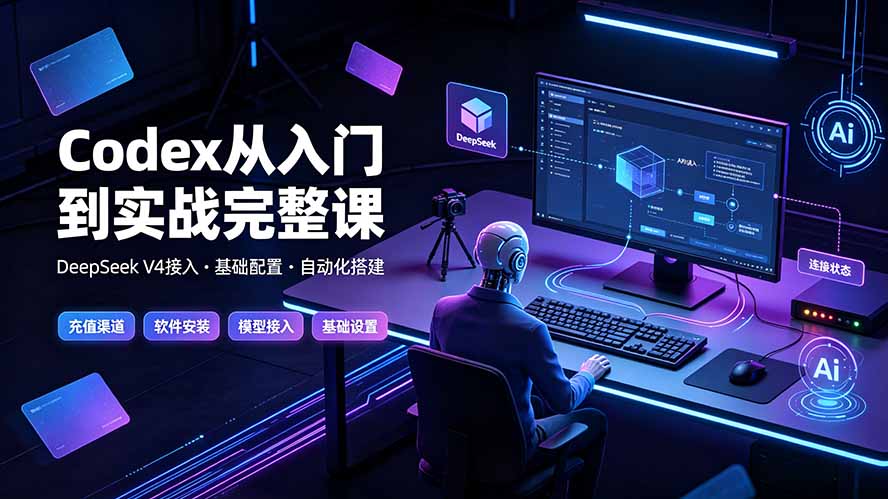 Codex全链路实战，充值安装+DeepSeek接入+核心功能+项目开发-猴哥资源站