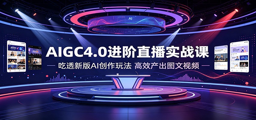 AIGC4.0进阶直播实战课拆解，吃透新版AI创作玩法高效产出图文视频-猴哥资源站