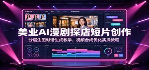 美业AI漫剧探店短片创作课｜分层生图+对话生成，批量做本地生活漫剧流量短片-猴哥资源站