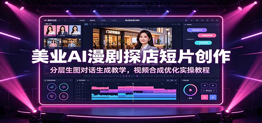 美业AI漫剧探店短片创作课｜分层生图+对话生成，批量做本地生活漫剧流量短片-猴哥资源站