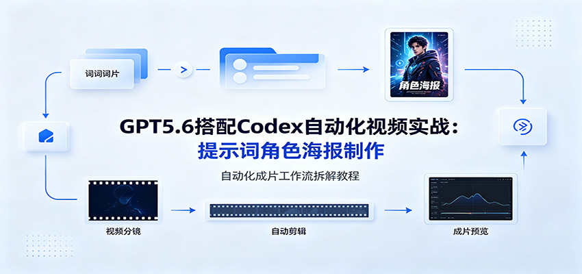 GPT5.6×Codex自动化视频：提示词设计·角色海报·自动化成片工作流全拆解-猴哥资源站