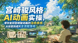 宫崎骏风格AI动画实操,复刻治愈质感从创意到成片全流程落地-猴哥资源站