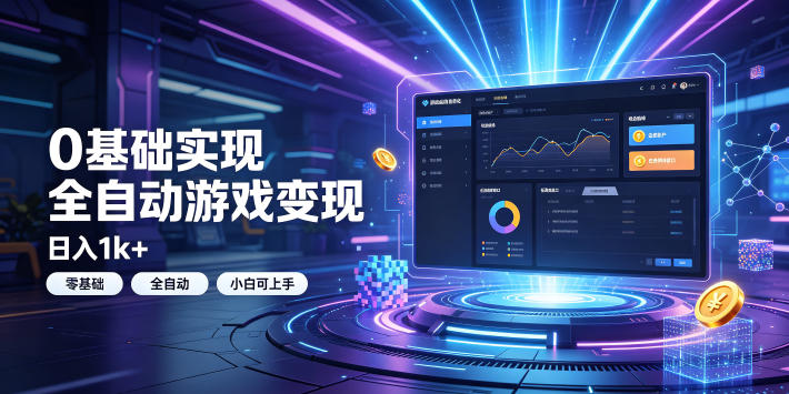0基础全自动游戏变现，单号日入1k+，小白直接上手搞钱，矩阵放大收益无限-猴哥资源站