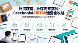 外贸社媒闭环实战：Facebook×TikTok，从账号搭建到成交转化-猴哥资源站