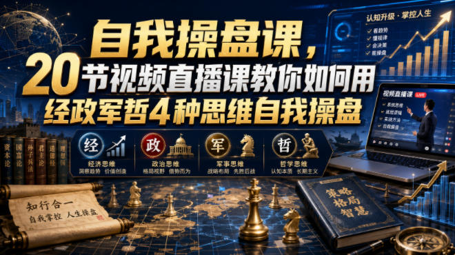 自我操盘课拆解,经政军哲四种思维构建个人发展完整操作系统-猴哥资源站