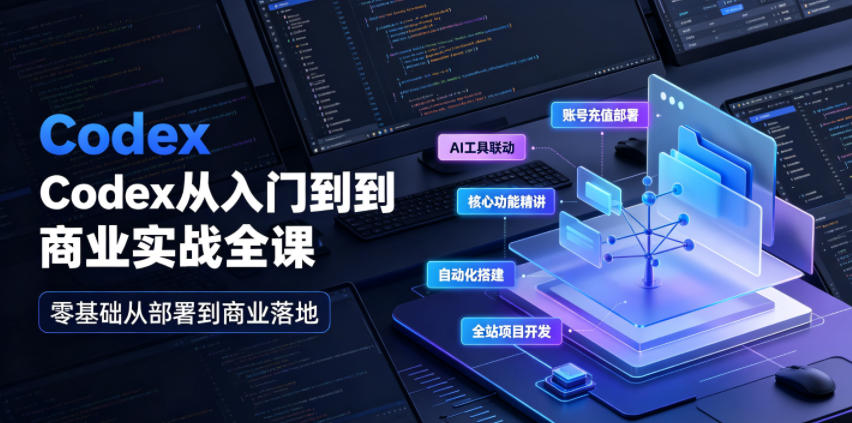 Codex从入门到商业实战，充值部署+功能精讲+自动化+全站项目开发-猴哥资源站