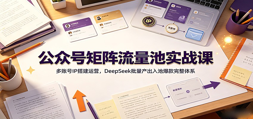 公众号矩阵实战，多账号IP搭建+DeepSeek批量入池爆款-猴哥资源站
