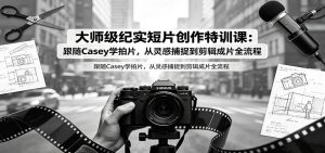 大师级纪实短片创作：从灵感捕捉到剪辑成片，跟Casey学拍片全流程-猴哥资源站