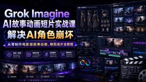 Grok Imagine动画短片实战，解决AI角色崩坏从零制作电影级叙事动画-猴哥资源站