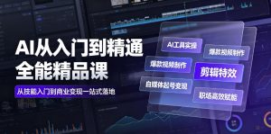 AI从入门到精通全能课,工具实操+爆款视频+剪辑特效+起号变现+职场赋能-猴哥资源站