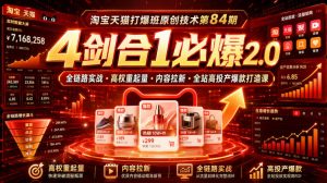 淘宝打爆班84期：4剑合1必爆2.0，高权重起量·内容拉新·全站高投产-猴哥资源站