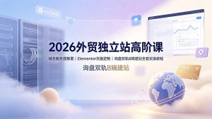 外贸独立站高阶实操,域名服务器部署+Elementor定制+询盘双轨建站-猴哥资源站
