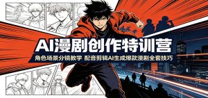 AI漫剧创作特训营拆解,角色场景分镜配音剪辑全套爆款漫剧制作技巧-猴哥资源站