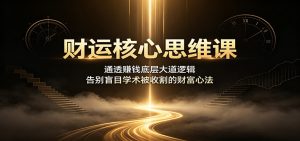 财运核心思维:打通财富底层逻辑,告别盲目被收割-猴哥资源站