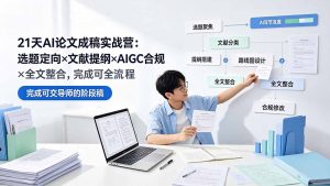 21天AI论文成稿实战营,选题定向×文献提纲×AIGC合规×全文整合完成可交导师阶段稿-猴哥资源站