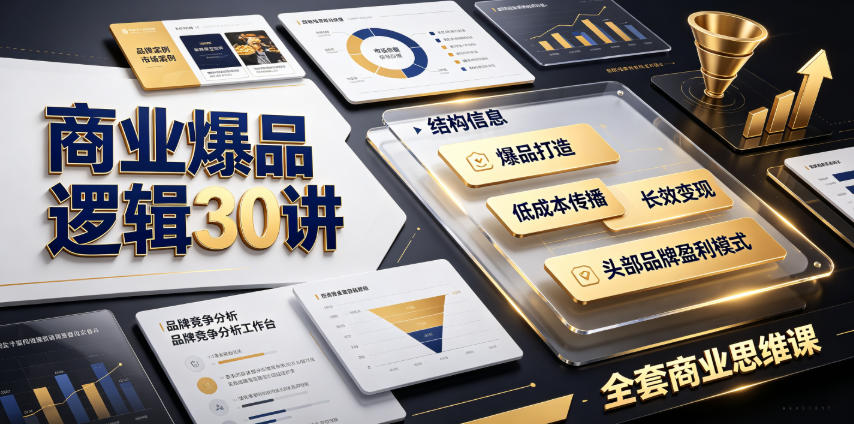 商业爆品逻辑30讲，拆解西贝小米喜茶等头部品牌盈利模式-猴哥资源站