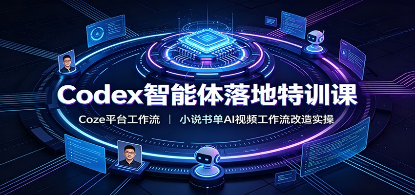 Codex智能体落地特训课，Coze工作流+小说书单AI视频改造实操-猴哥资源站