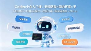 Codex小白入门课,安装配置+国内环境+手机接码+计划目标模式+服务器连接+GitHub操作-猴哥资源站