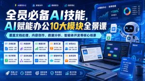 AI赋能办公10大模块全景课:文档·内容·数据·智能体全场景覆盖-猴哥资源站