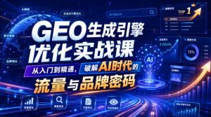 GEO生成引擎优化：破解AI时代流量密码，从被AI看到到被AI信任-猴哥资源站