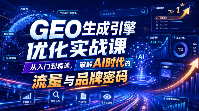 GEO生成引擎优化：破解AI时代流量密码，从被AI看到到被AI信任-猴哥资源站