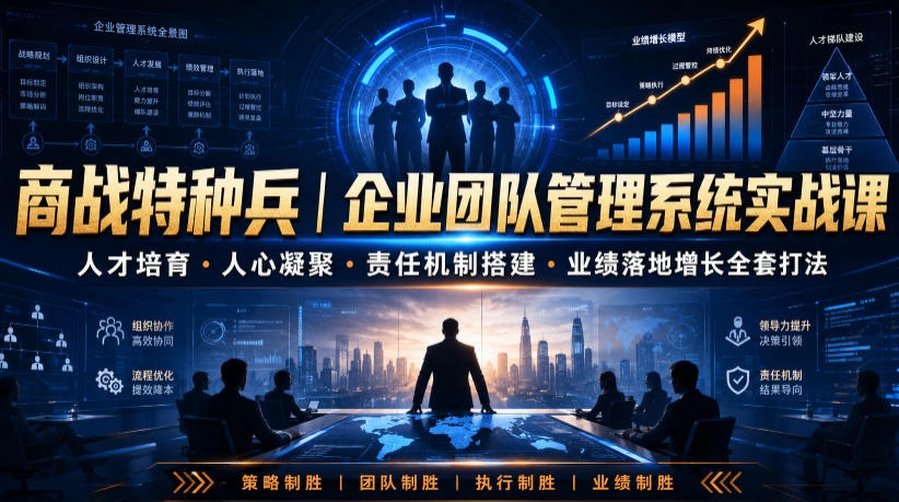 商战特种兵：人才培育×责任机制×人心凝聚×业绩增长，全套管理实战-猴哥资源站