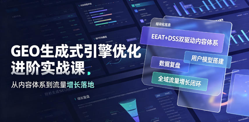 GEO生成式引擎优化进阶，EEAT+DSS双驱动+用户模型+数据复盘+增长闭环-猴哥资源站