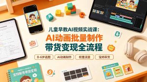 儿童早教AI视频实战课,0-6岁认知选题+AI批量制作+权重拉升+宝妈带货全流程-猴哥资源站