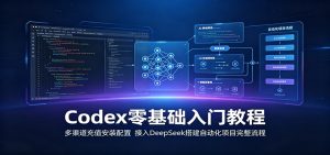 Codex零基础入门教程,多渠道充值安装配置接入DeepSeek搭建自动化项目完整流程-猴哥资源站