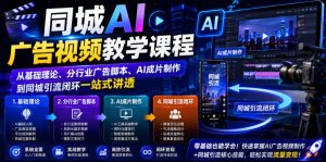 同城AI广告视频教学,基础理论+分行业脚本+AI成片+引流闭环-猴哥资源站