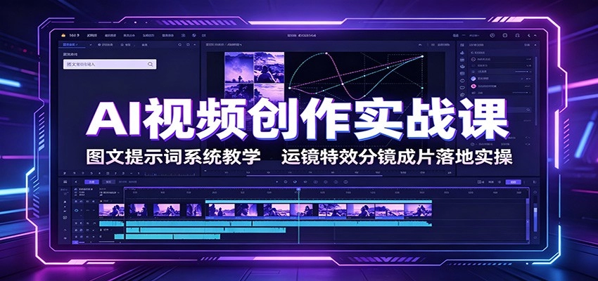AI视频创作实战，提示词运镜特效分镜成片全流程-猴哥资源站