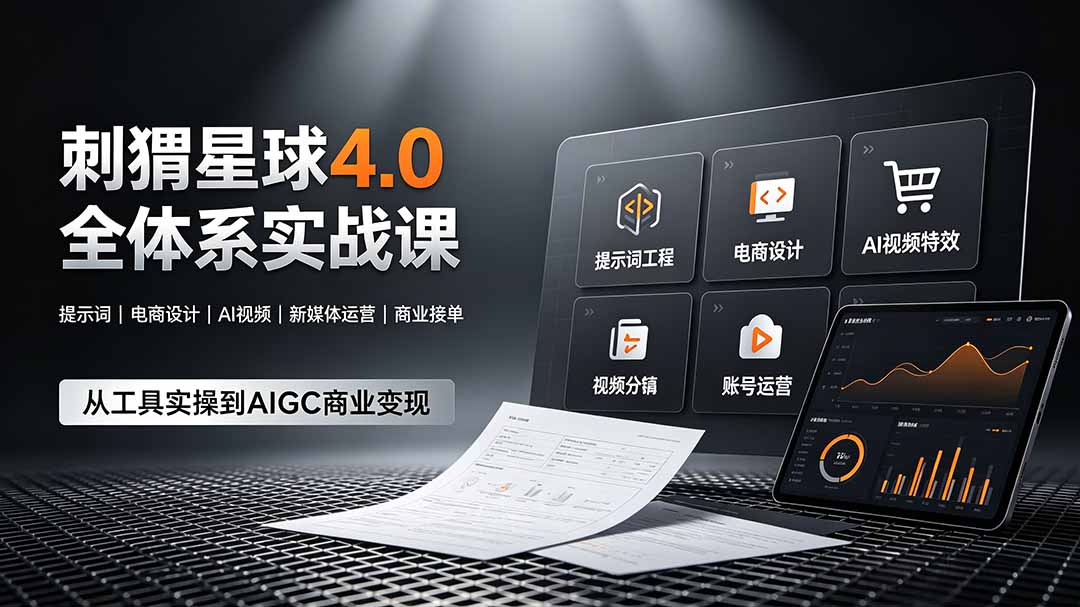 刺猬星球4.0 AIGC全体系实战，提示词电商视频特效一站式商业变现-猴哥资源站