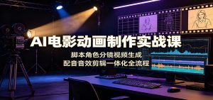 AI电影动画制作实战课:脚本+角色+分镜+视频生成+配音音效+剪辑,一体化全流程-猴哥资源站